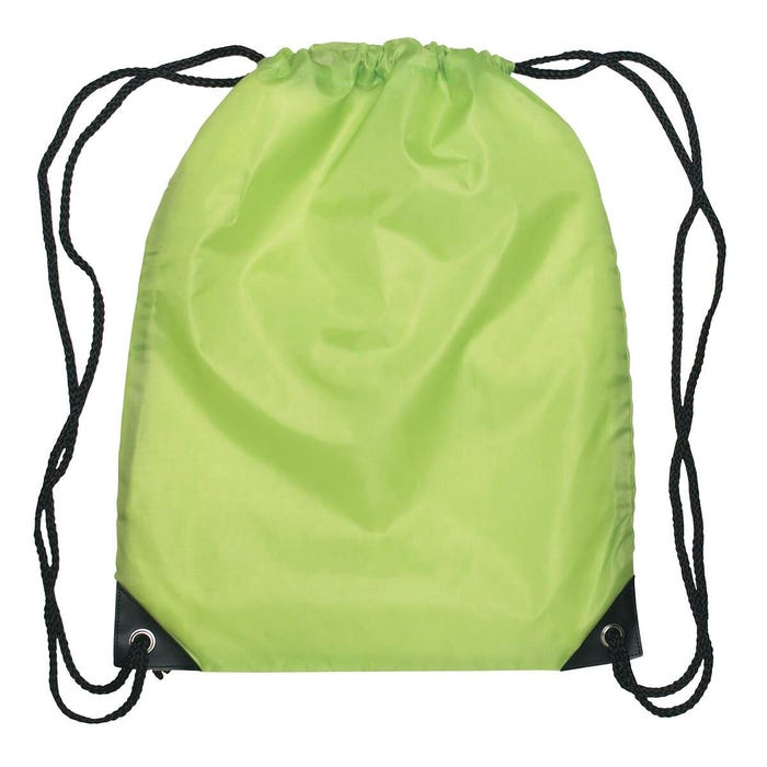 Drawstring Sports Backpack, Lime Green