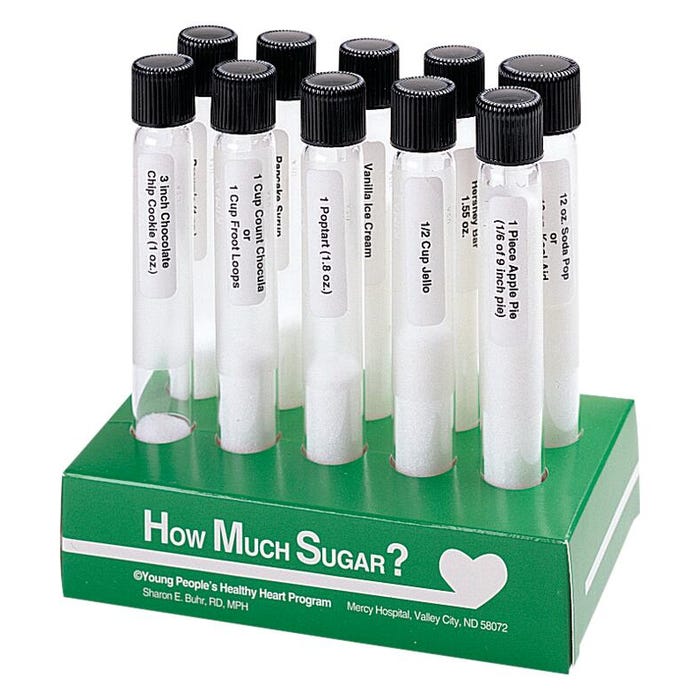 How Much Sugar? Test Tube Display, Set of 10
