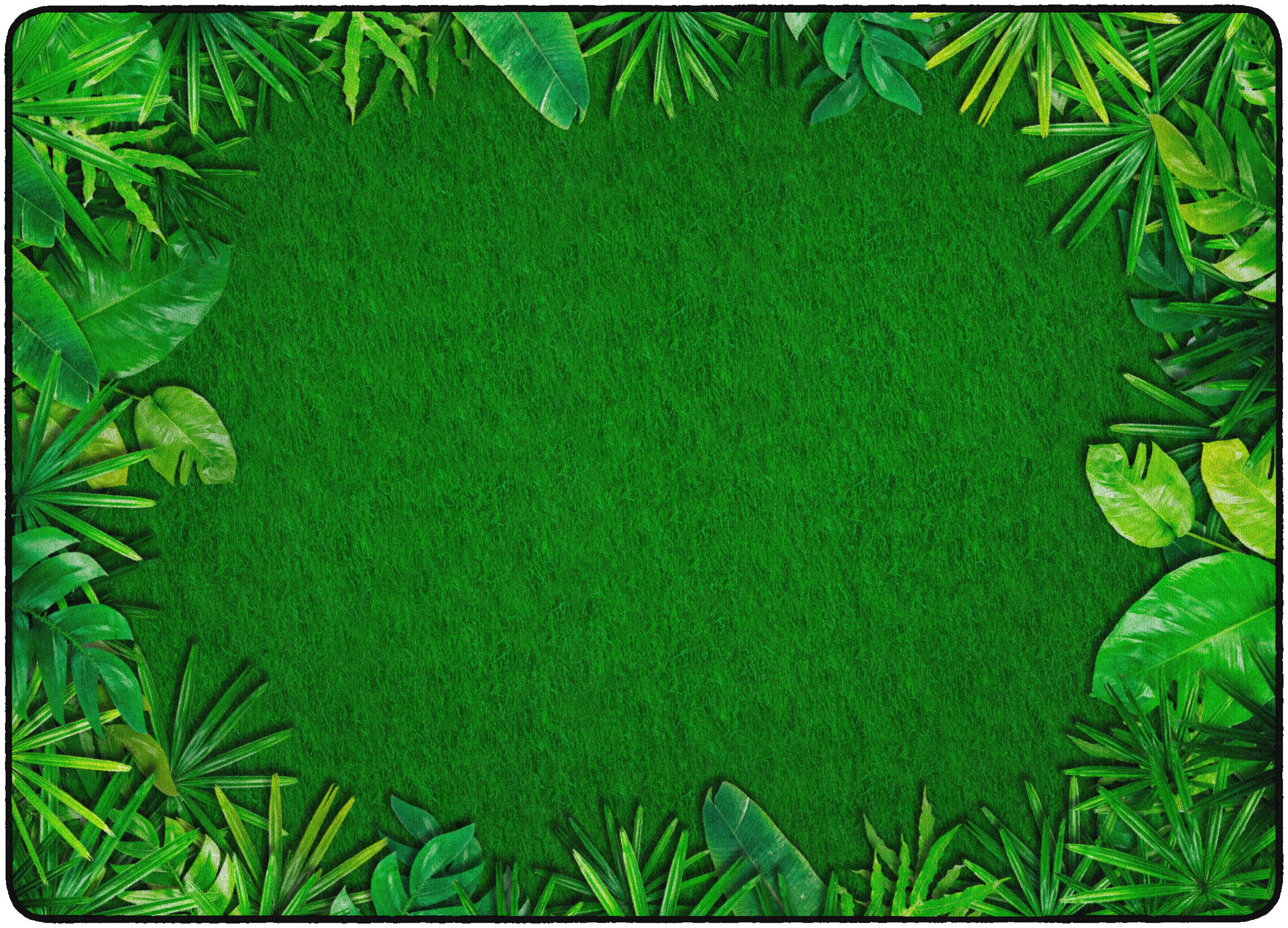 Flagship Carpets Rainforest Leafy Border Carpet, Rectangle 4002419