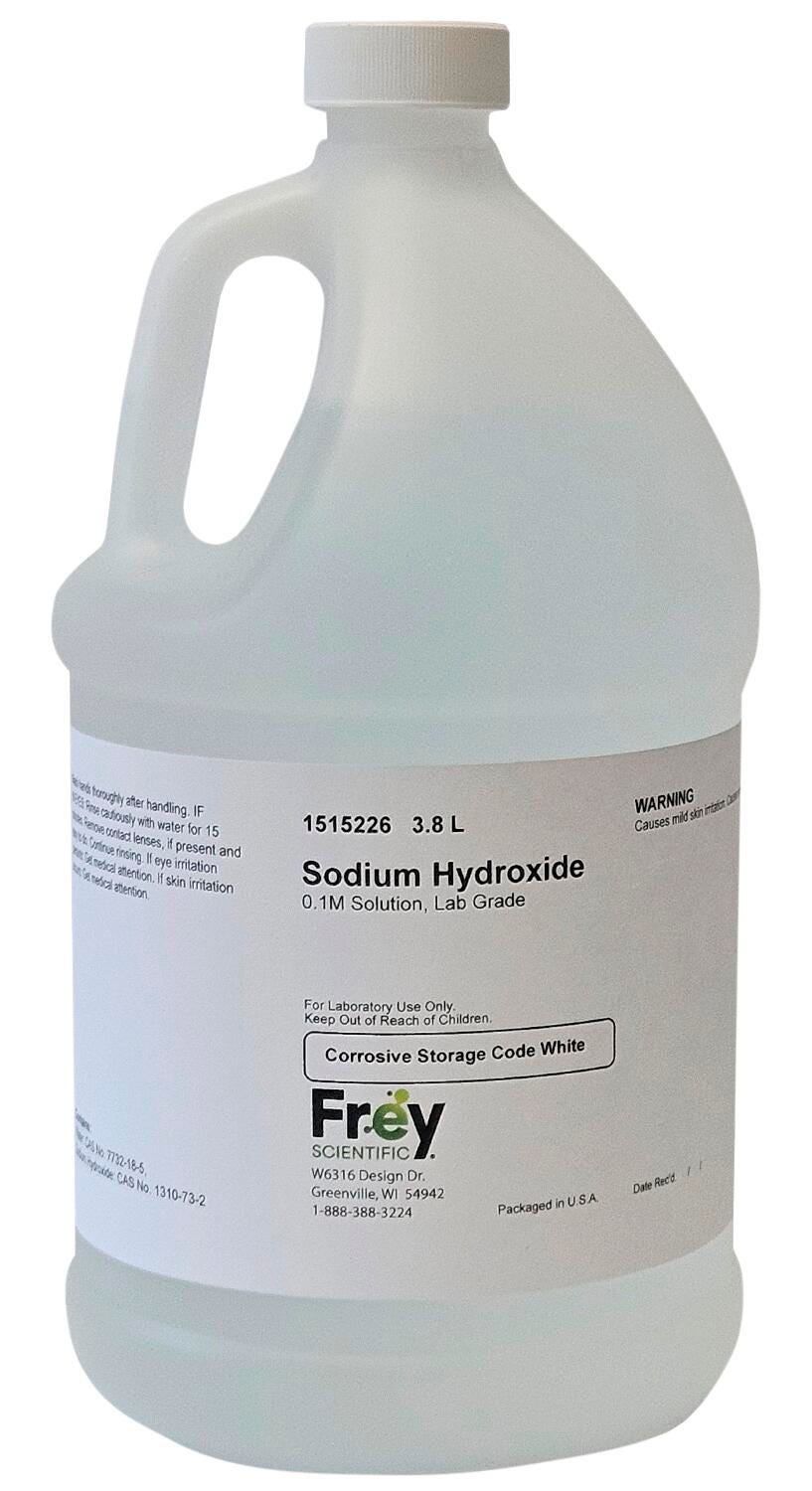 Frey Scientific Sodium Hydroxide Solution, 3.8 l, Lab Grade, Item Number 1515226