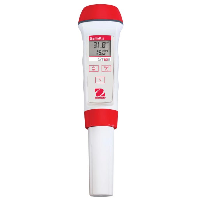 Ohaus ST20S Salinity Pen Meter with Temperature Display, 0.0 - 80.0 ppt Resolution, ABS Plastic