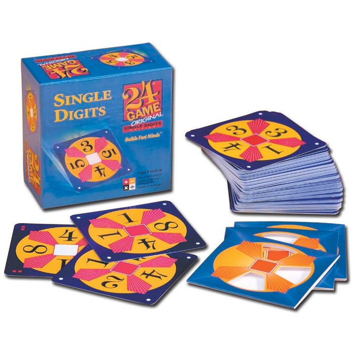 Suntex International Single Digit Math Game, 4 X 4 in cards, Grade 4 and up