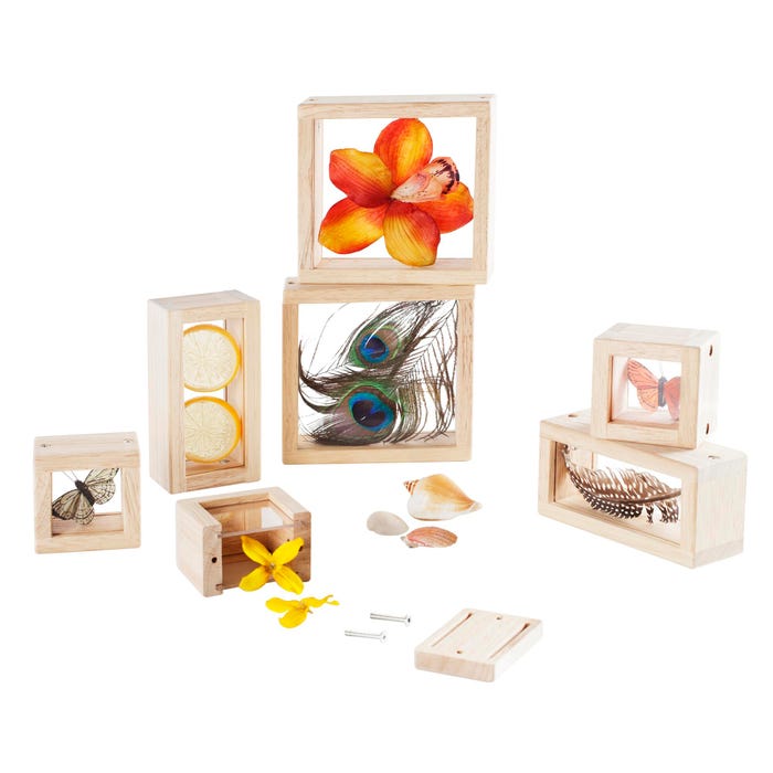 Guidecraft Treasure Blocks, Clear, Assorted Sizes, Set of 8
