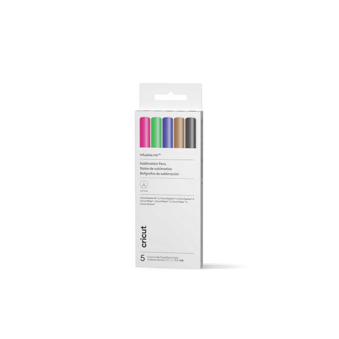 Cricut Infusible Ink Pens, 0.4 mm, Assorted Colors, Set of 5