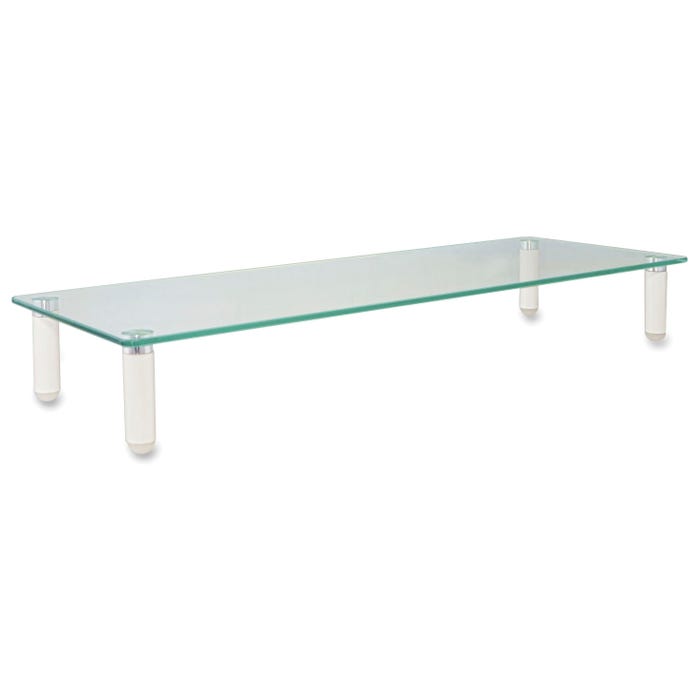 Kantek Glass Top Monitor Riser, 3-3/10 x 22 x 8-3/10 Inches, Clear