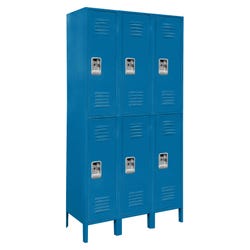 Lyon Two-Tier Steel Locker, 3 Wide
