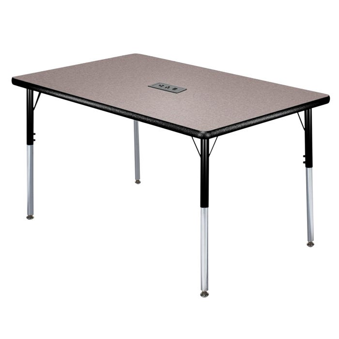 Classroom Select Activity Table with Power, Adjustable Height, Rectangle, 30 x 60 Inches