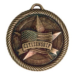 PDU CAT Multi-Level Dovetail/Citizenship Value Medal, 2 in, Solid Die Cast, Bronze