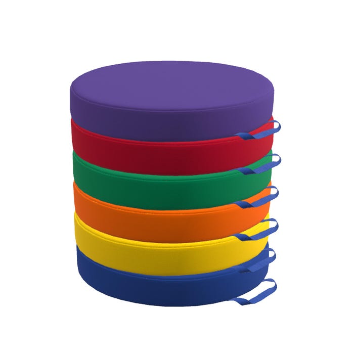 Childcraft Round Cushions, Assorted Colors, Set of 6