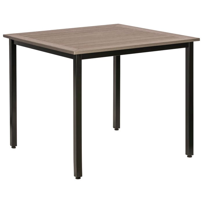 Lorell Charcoal Outdoor Table -- Table, Outdoor, Faux Wood, 36-5/8 x 36-5/8 x 30-3/4 Inches