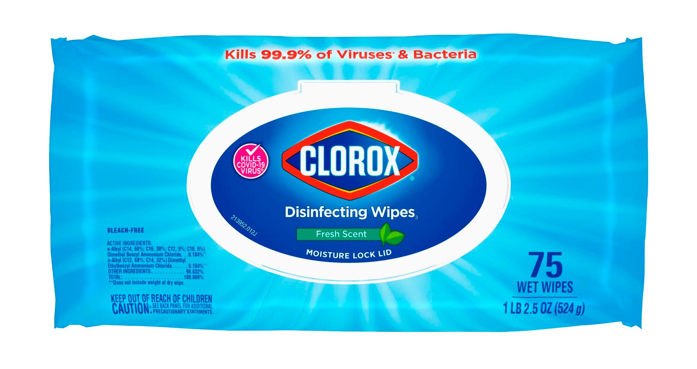 Image for Clorox Disinfecting Wipes Flex Pack, Fresh Scent, 75 Sheets from School Specialty