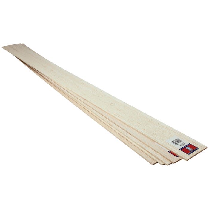 Midwest Products Balsa Sheet, 1/8 x 3 x 36 Inches, Pack of 10