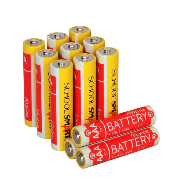 School Smart Alkaline AAA Batteries, Pack of 12