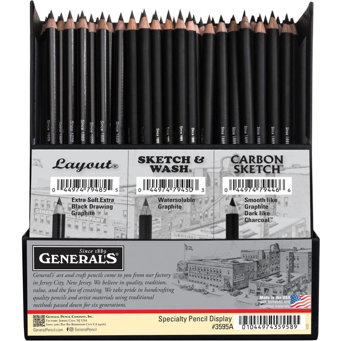 General's Specialty Pencils Display, Assorted Pencils, Set of 108