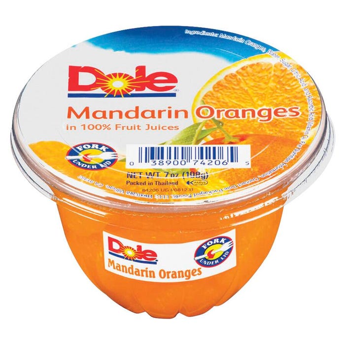 Dole Mandarin Oranges Fruit Cup in Juice, Ounce, Pack of 12