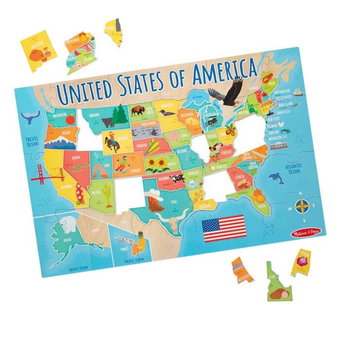 Melissa & Doug USA Map Floor Puzzle, 51 Pieces