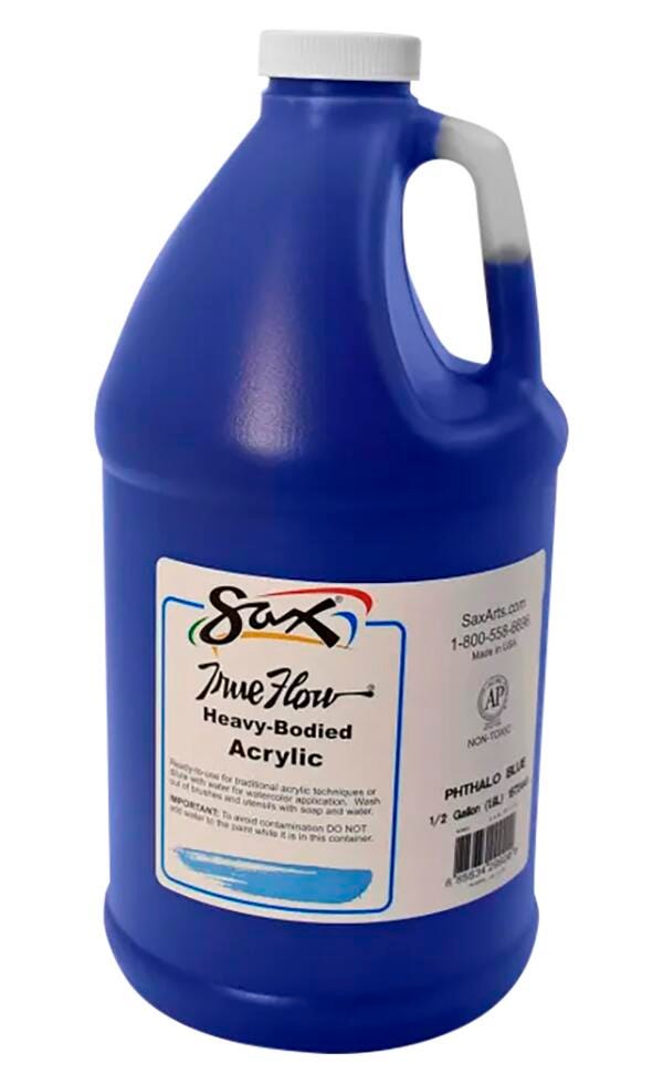 Sax Heavy Body Acrylic Paint, 1/2 Gallon, Phthalo Blue Item Number 1572441