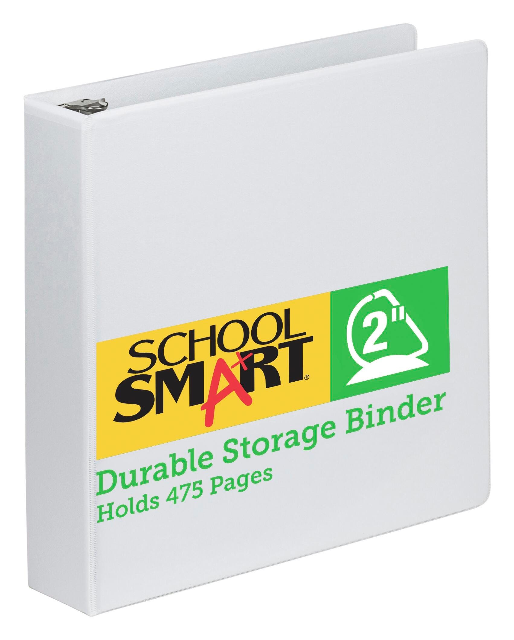 Image for School Smart Durable Polypropylene D-Ring Binder, 2 Inches, White from School Specialty