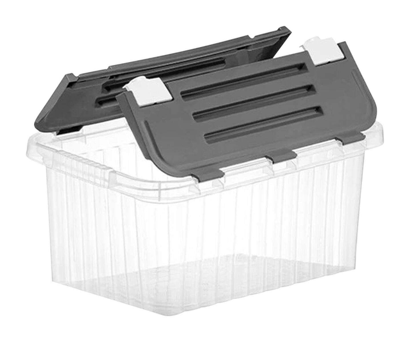 Superio Brand Hinged Storage Container, 35 Quart, Clear 2133542