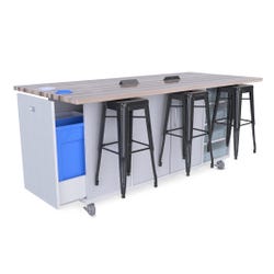 CEF ED Original Classroom Table, 48 x 84 x 42 Inches, Black Stools