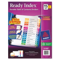 Index Dividers, Item Number 1085410