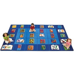 Carpets for Kids Reading by The Book Carpet, 5 Feet 10 Inches x 8 Feet 4 Inches, Rectangle, Multicolored, Item Number 082426