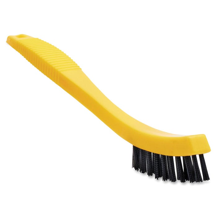 Rubbermaid Commercial Tile/Grout Cleaning Brush, 8-1/2 Inches Long, Yellow/Black