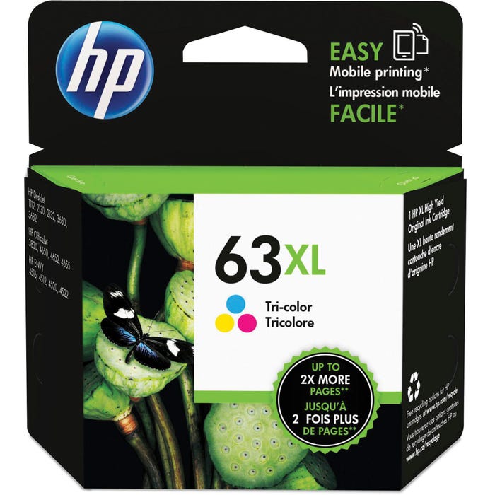 HP 63XL Ink Cartridge, F6U63AN, Tri-Color