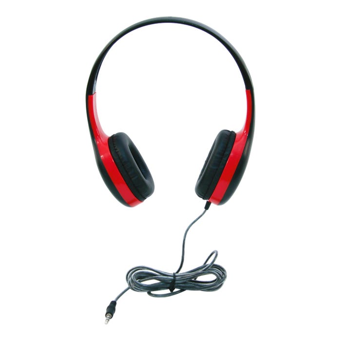 Califone KH-08N RD On-Ear Headphones, 3.5mm, Red