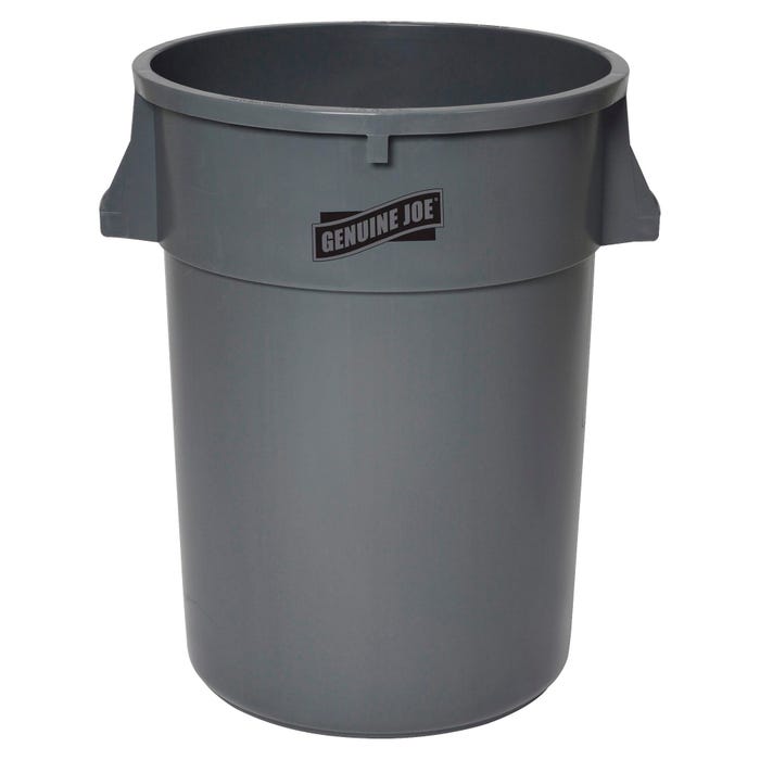 Genuine Joe Trash Container, 44 Gallons, Gray