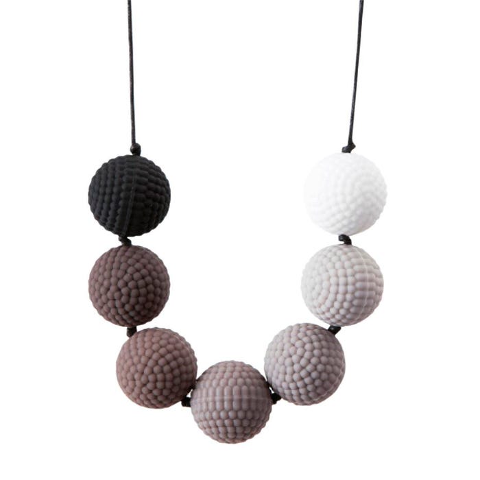 Chewigem Chewable Berries Necklace, Black/Grey