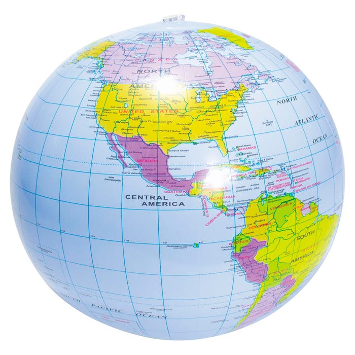 United Scientific Inflatable Globe, 10 x 12 Inches, Geopolitical