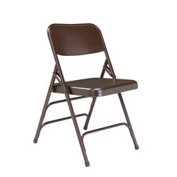 National Public Seating 300 Series Deluxe Steel Folding Chair, 17-1/4 Inch Seat, Brown, Set of 4, Item Number 2051293
