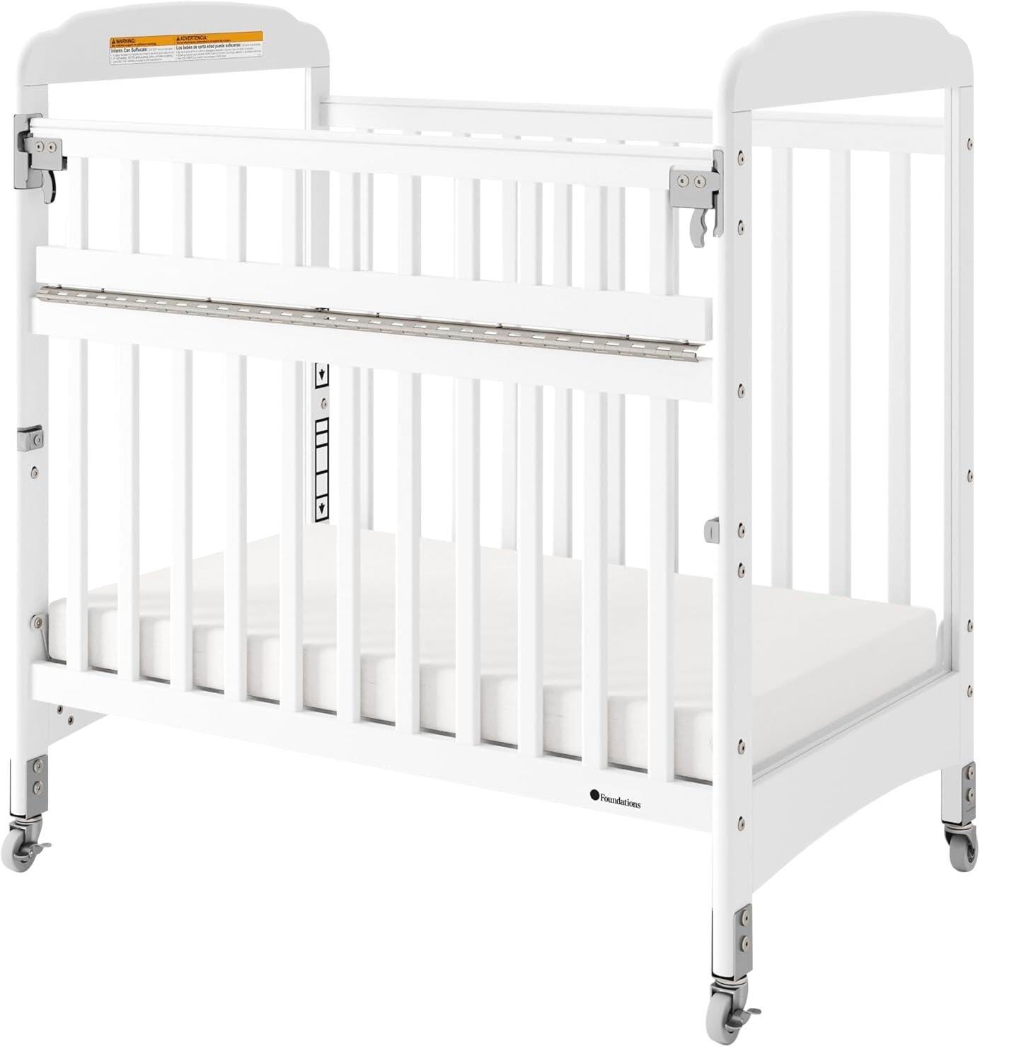 Foundations Serenity SafeReach Clearview Crib, 39-1/4 x 26-1/4 x 40 Inches, White, Item Number 1595266