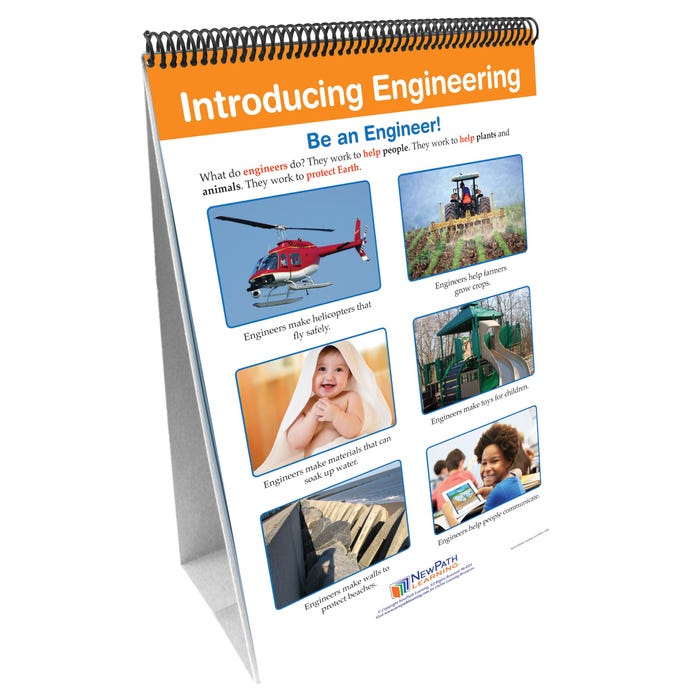 NewPath Learning Write-On/Wipe-Off STEM Engineering Design Process Flip Chart Set, Grades K to 2