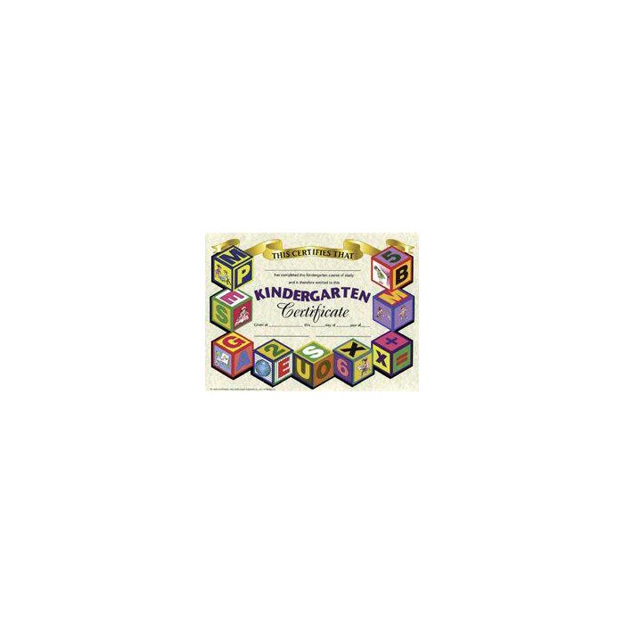 Hayes Kindergarten Certificate, 8-1/2 x 11 Inches, Glossy Paper, Pack of 30