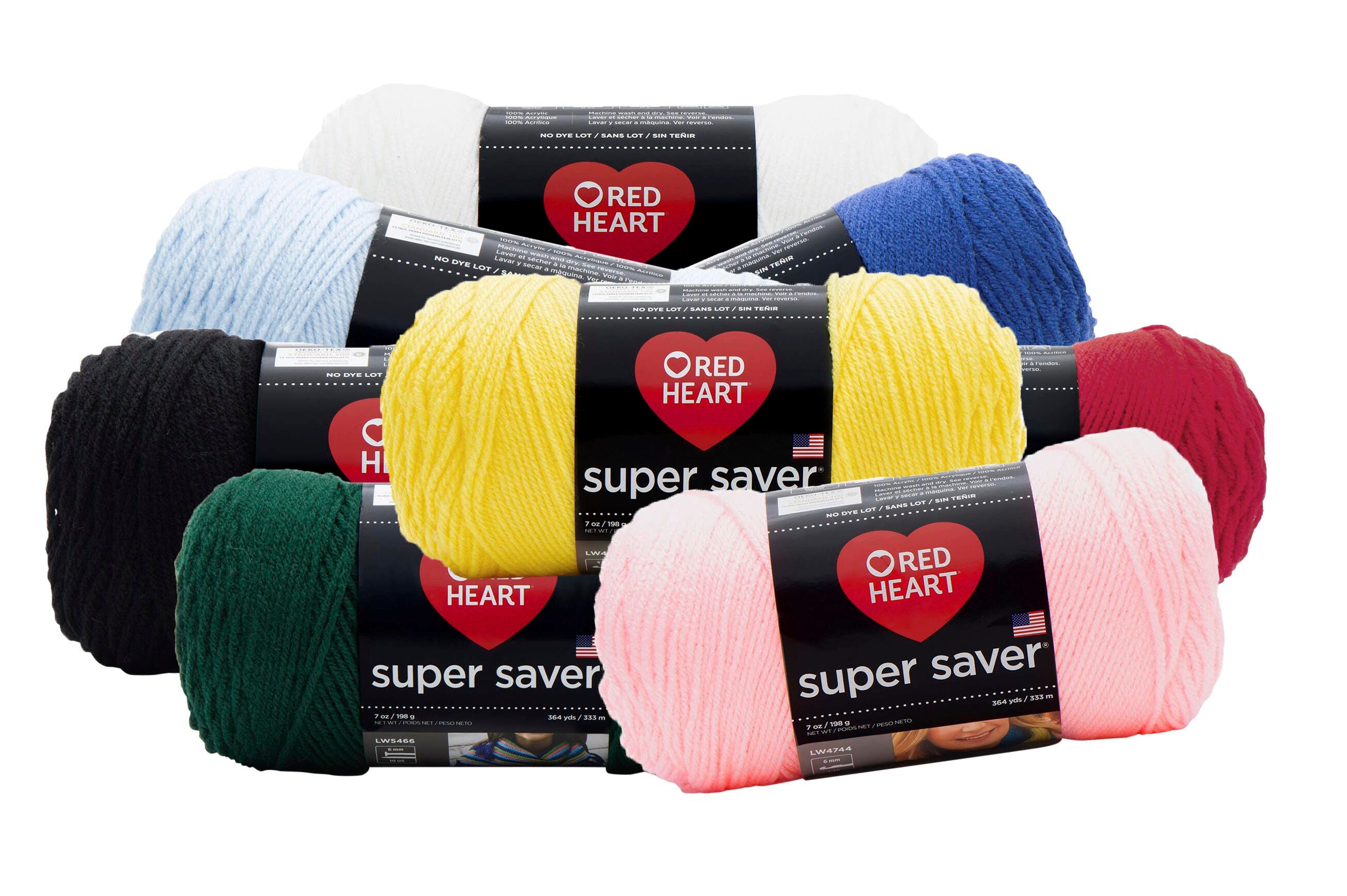 Red Heart Acrylic Economy Super Saver Yarn, 4-Ply, Assorted Colors, Set of 8 2133442