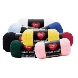 Red Heart Acrylic Economy Super Saver Yarn, 4-Ply, Assorted Colors, Set of 8 2133442