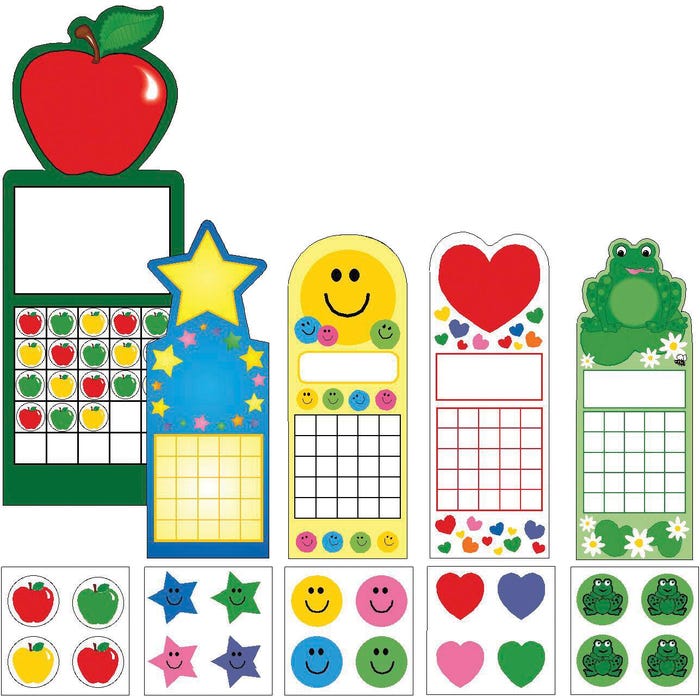 Creative Shapes Etc Seasonal Designs Personal Chart and Sticker Set, Set of 120