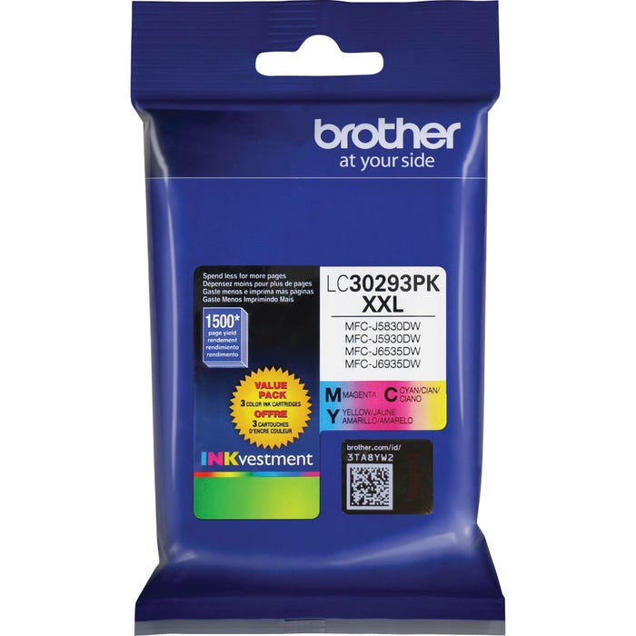 Brother INKvestment Ink Tank, LC3029, Multi-Color, Pack of 3