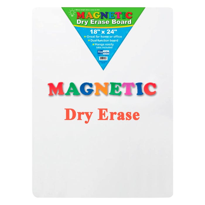 Flipside Magnetic Dry Erase Board, 18 x 24 Inches, White