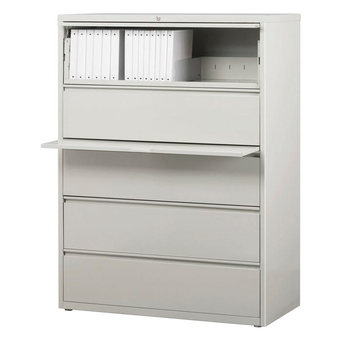 Lorell Lateral File Cabinet, 42 x 18-5/8 x 67-3/4 Inches, Light Gray