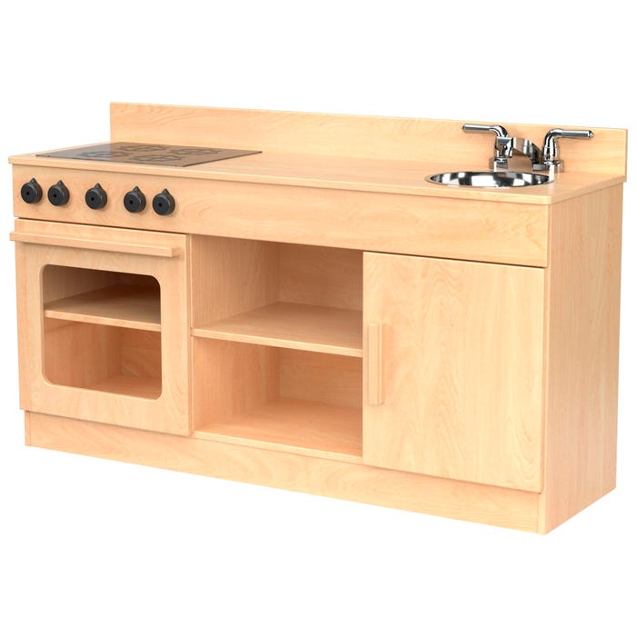 Childcraft Modern Compact Kitchen Center, Wooden, 47-3/4 x 14-1/2 x 27-3/4 Inches