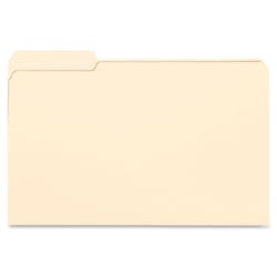 Business Source File Folder, Legal Size, 1/3 Left Cut Tabs, Manila, Pack of 100