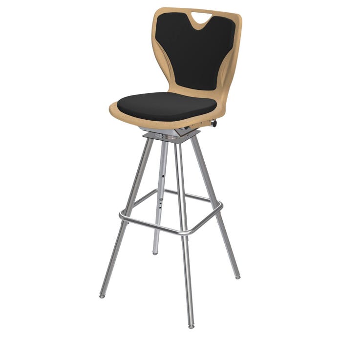 Classroom Select Contemporary Swivel Stool, Padded Seat and Back, Adjustable Height