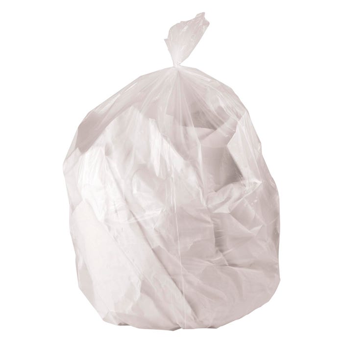 Genuine Joe High Density Strong Waste Bags, 33 Gallon, 0.63 mil, Clear, Pack of 250