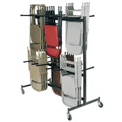 NPS Hanging Chair Caddy with Standard Casters, 36 x 71 in, 84 Chairs, Steel, Dark Brown, 4 Wheel 661637