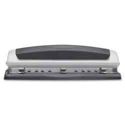 ACCO Swingline Precision Pro Metal 3-Hole Durable Medium Duty Desktop Paper Punch, 10 Sheets, Black/Silver