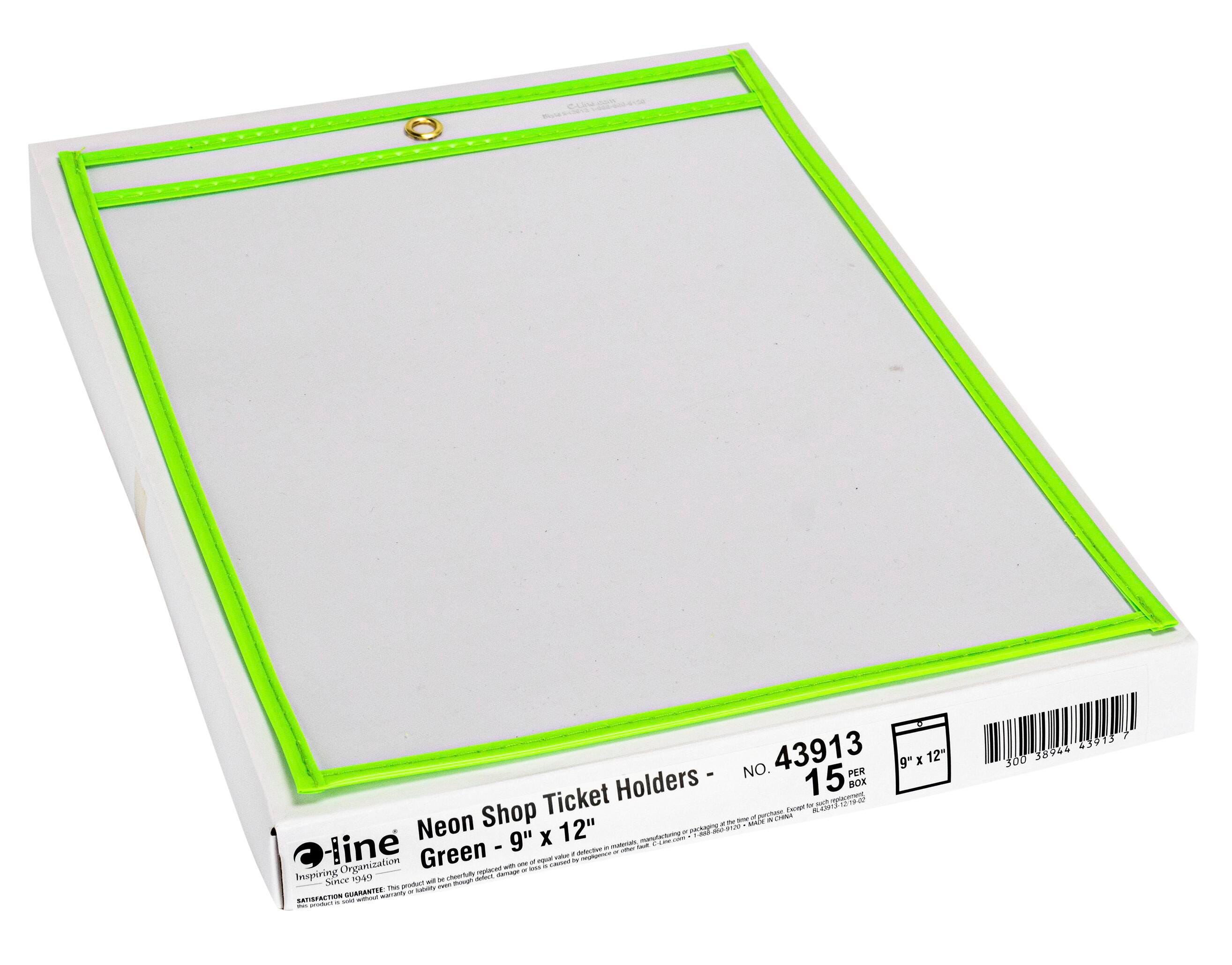 thumbnail image 2 of C-Line Stitched Shop/Job Ticket Holders, 9 X 12, Neon, 10 2 of 11