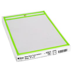 C-Line Dry Erase Reusable Pockets, Neon Green, 9 x 12 Inches, Pack of 15 2149791
